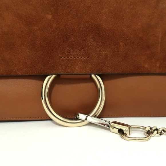 Chloe Faye Small Shoulder Bag Tobacco Suede - Picture 8 of 13